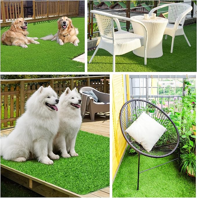 LOOBANI Dog Grass Pee Pads, Artificial Dog Grass Pads for Potty Tray, Fake Grass for Dogs to Pee On, Outdoor Indoor Pee Grass for Dog Potty(59*59 inch)