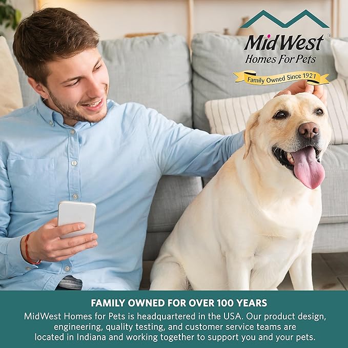 MidWest Homes for Pets 29-Inch High Walk-Thru Pressure Mounted Steel Dog Gate, Expands to 38 Inches Wide, Includes 3-inch Extensions, White