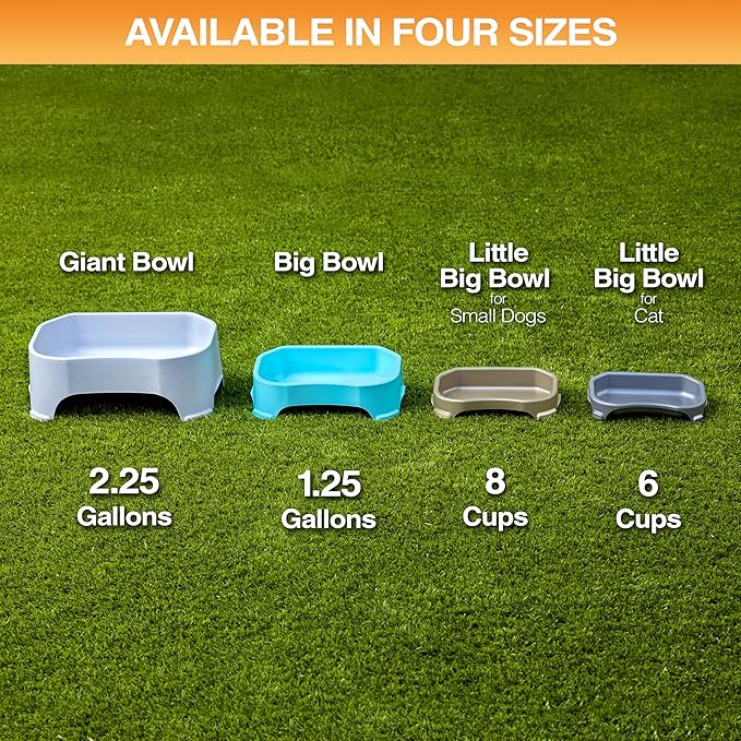 Neater Pet Brands Extra Large Water Bowl for Dogs, Outdoor Dog Water Bowl (1.25 Gallon XL Capacity), Big Trough Style Food Dish for Indoors or Outside, No Spill Large Dog Bowls, Champagne