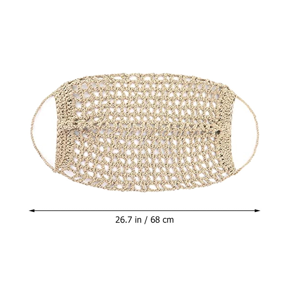 RENACLIPY Fruit Hammock for Kitchen 68X6X6CM Khaki Cotton Rope for Home 1 Set